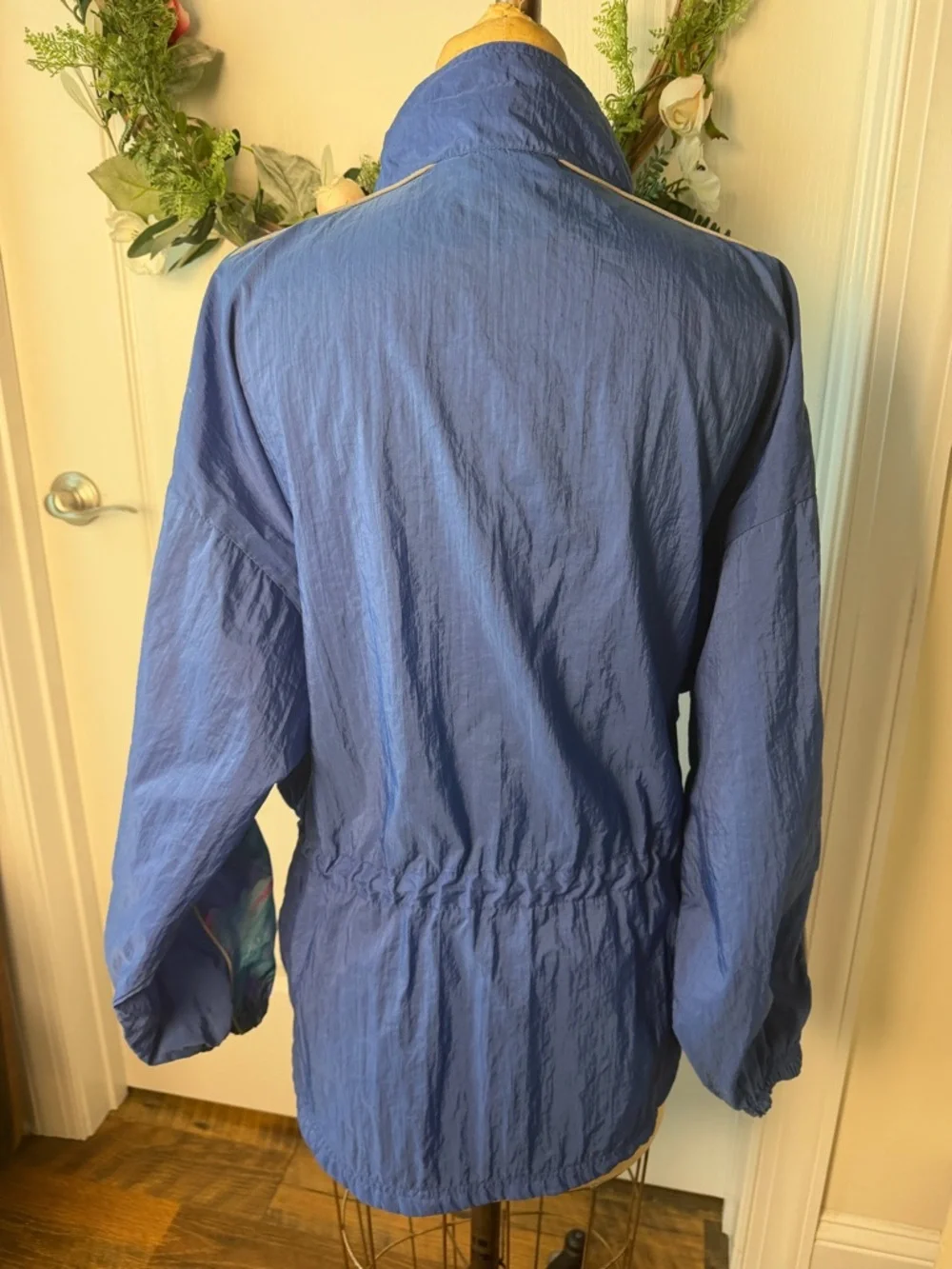 VINTAGE Reebok Jacket Womens Small, Blue Green Windbreaker retro, 1990s - Picture 6 of 9